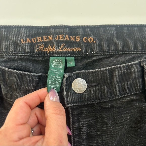 Dark/ Black Wash Ralph Lauren Straight Leg Jeans Size 16 - Picture 6 of 12